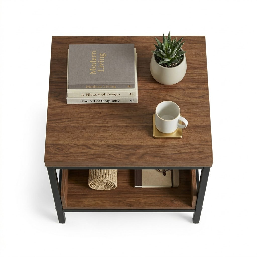 End Table with Storage Shelf